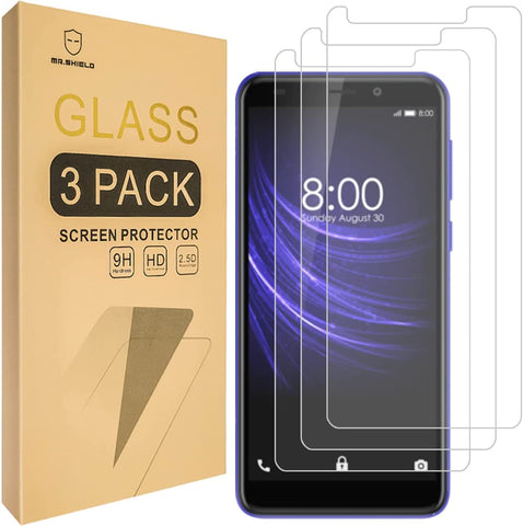 Mr.Shield [3er-Pack] Entwickelt für Cloud Mobile Stratus C5 / C5 Elite [Gehärtetes Glas] [Japanisches Glas mit 9H-Härte] Displayschutzfolie mit lebenslangem Ersatz