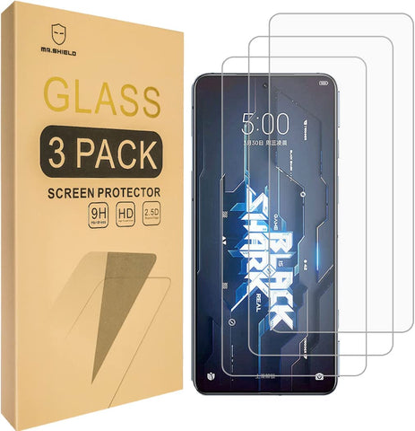 Mr.Shield [3-Pack] Designed For Xiaomi Black Shark 5 [Tempered Glass] [Japan Glass with 9H Hardness] Screen Protector with Lifetime Replacement