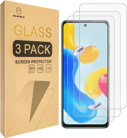 Mr.Shield [3-Pack] Designed For Xiaomi (Redmi Note 11S 5G) 6.6 Inch [NOT Fit For 4G Version] [Tempered Glass] [Japan Glass with 9H Hardness] Screen Protector with Lifetime Replacement