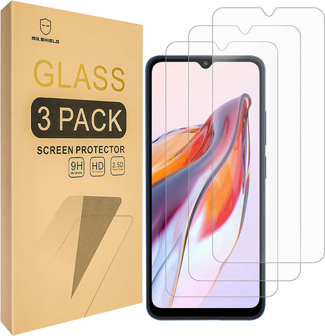 Mr.Shield [3er-Pack] Entwickelt für Xiaomi Poco C55 / Redmi 12C [Gehärtetes Glas] [Japanisches Glas mit 9H-Härte] Displayschutzfolie mit lebenslangem Ersatz