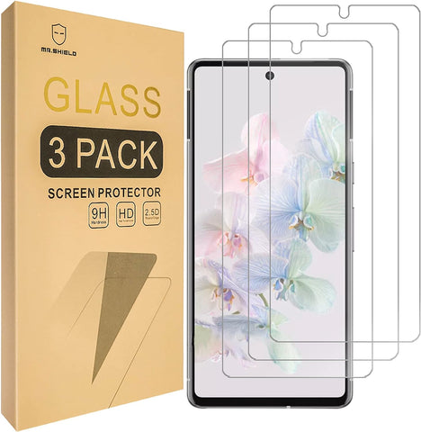 Mr.Shield [3er-Pack] Entwickelt für Google Pixel 7 [Fingerabdruck-Entsperrung kompatibel] [Gehärtetes Glas] [Japanisches Glas mit 9H-Härte] Displayschutzfolie mit lebenslangem Ersatz